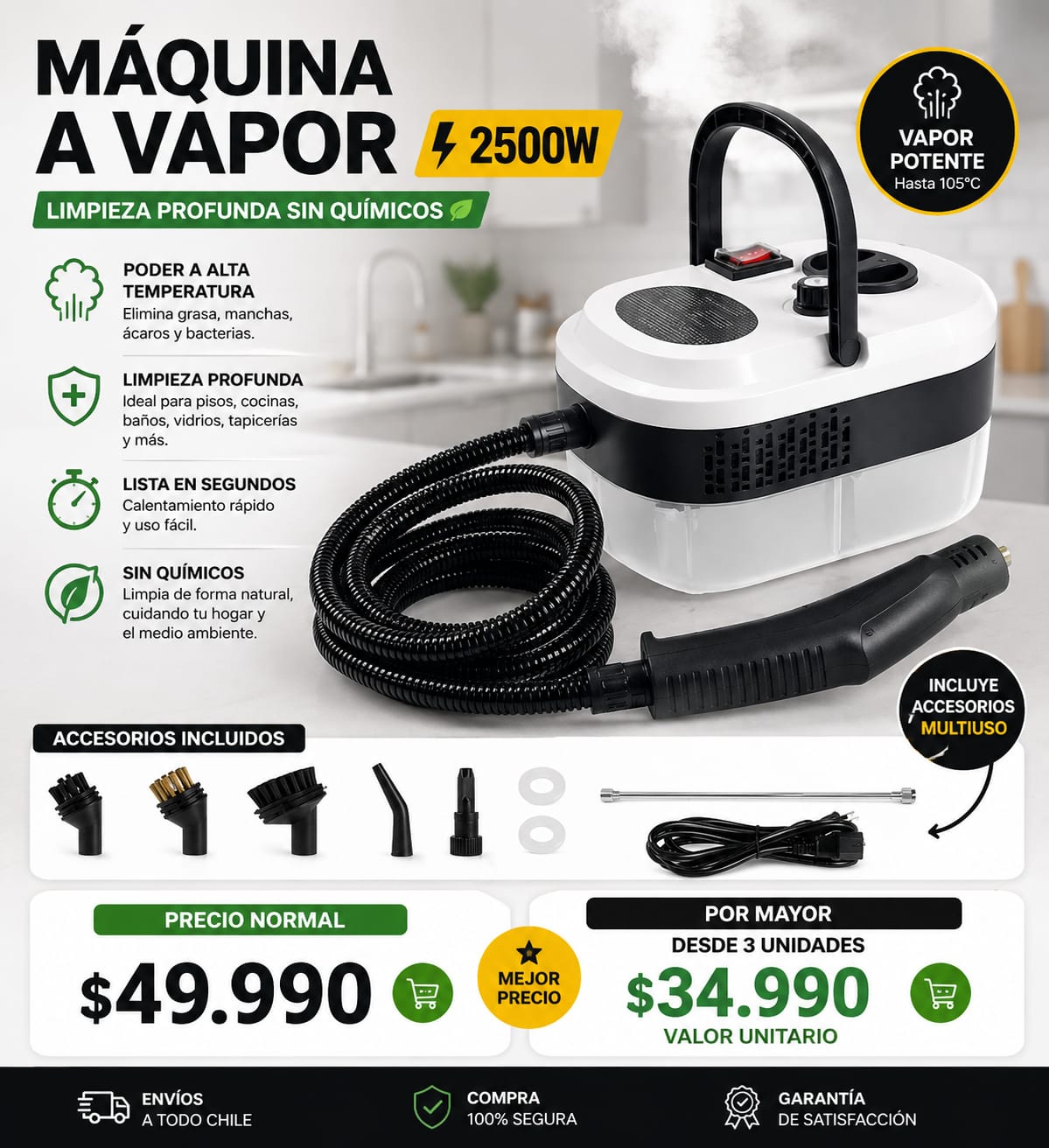 Maquina a vapor 2500w