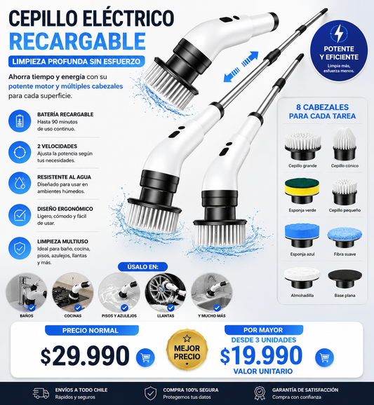 Cepillo Electrico Recargable Para Limpie