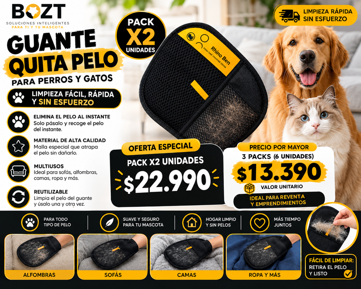 Guantes Electroestetico Quita Pelos (2u)