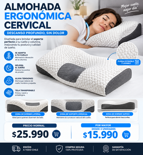 Almohada Cervical Ergonomica 1pcs